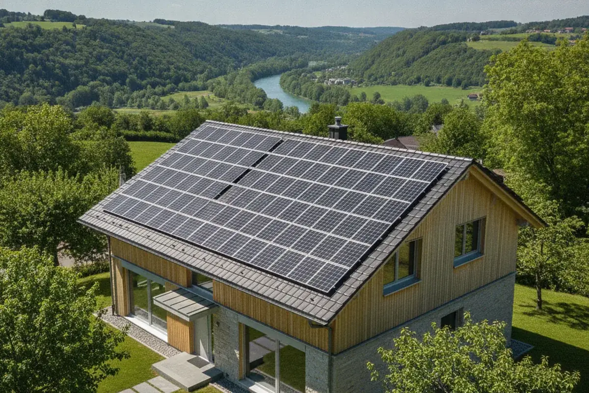 Photovoltaik-Anlage auf einem Haus in Aarau