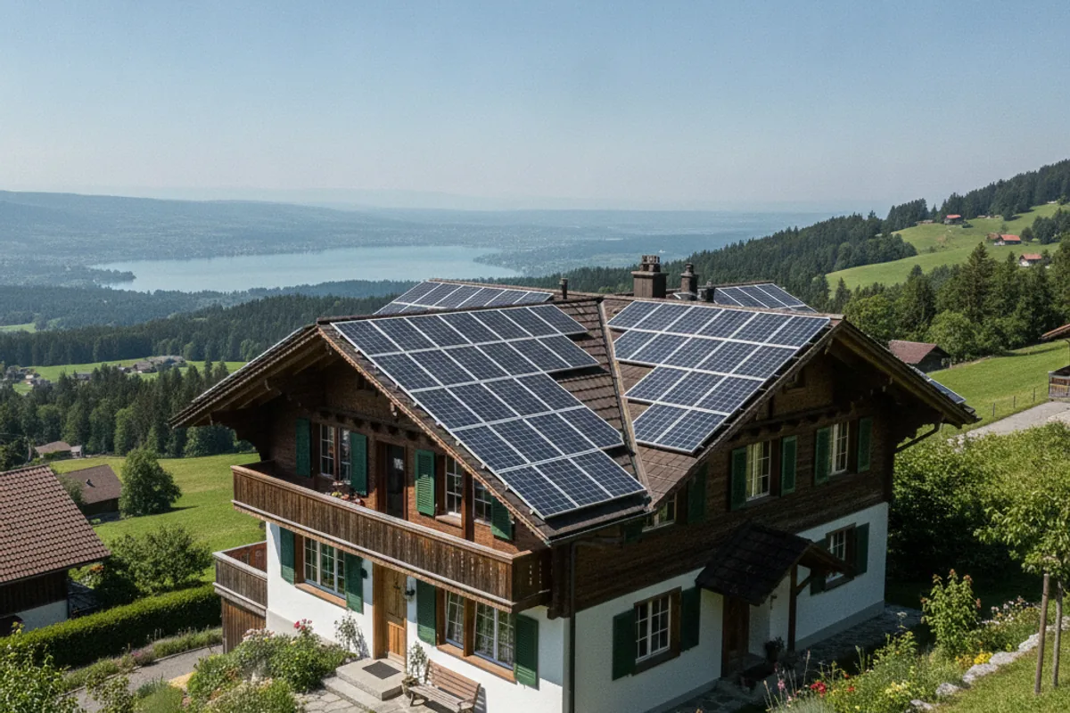 Photovoltaik-Anlage auf einem Haus in Luzern