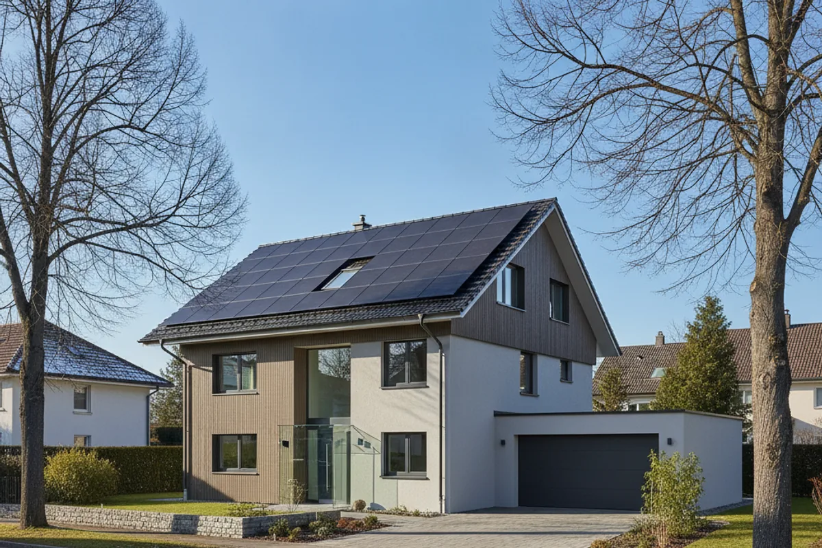 Photovoltaik-Anlage auf einem Haus in Winterthur